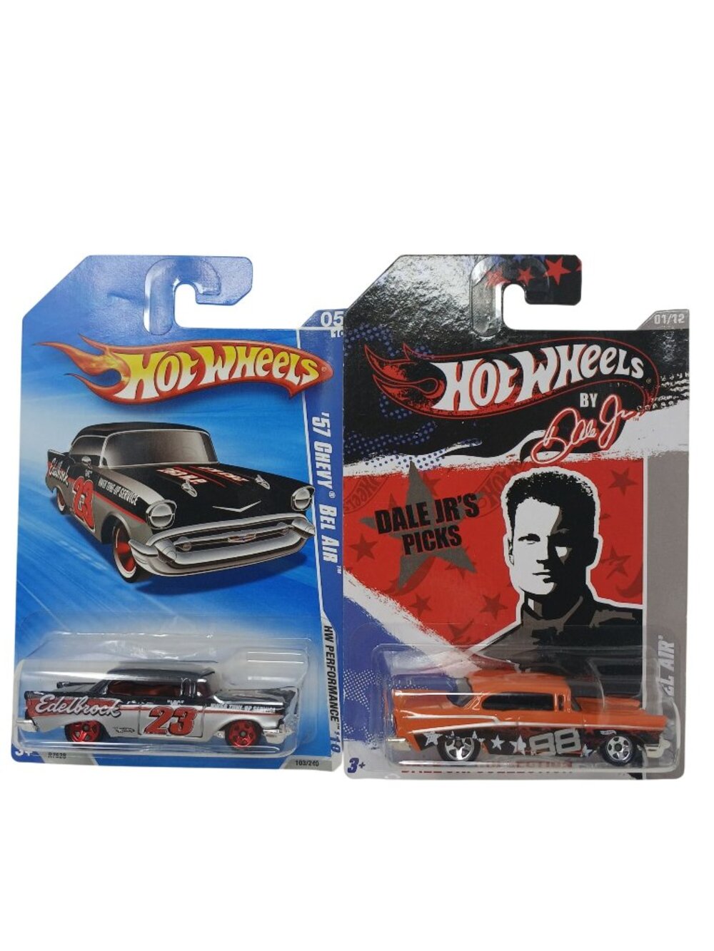 2 Hot Wheels 57 Chevy Bel Air Diecast Cars HW Performance Dale Jrs Picks #D-36